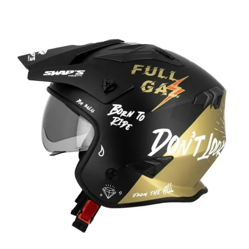 Casco moto jet Swaps trooper Full Gaz Oro