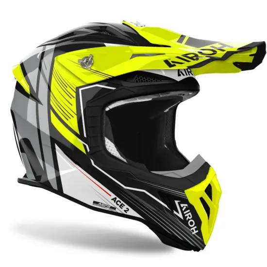Casco Airoh aviator Ace 2 engine amarillo