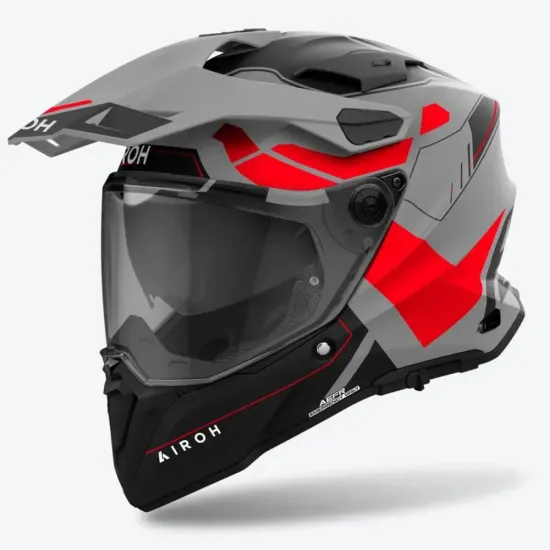 Casco Airoh commander 2 reveal rojo fluor/mate