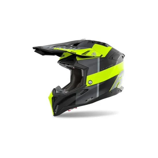 Casco Airoh aviator 3 monarch amarillo mate