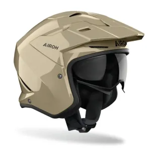 AIROH KOMBAT SOLID Mochaglow Gloss – Casco Jet con Visera Solar y Homologación ECE 22.06