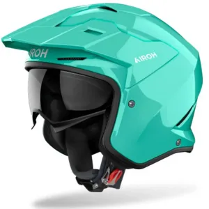 Casco Jet Airoh Kombakt Solid agua marina – Casco Jet con Visera Solar y Homologación ECE 22.06