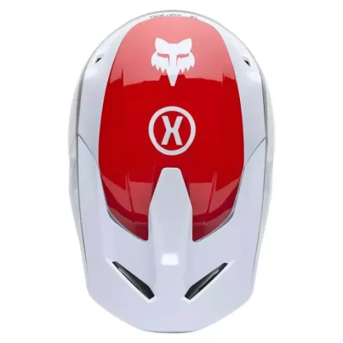 Casco Fox V1 Flow Blanco Rojo