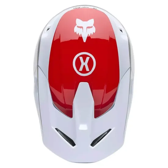 Casco Fox V1 Flow Blanco Rojo