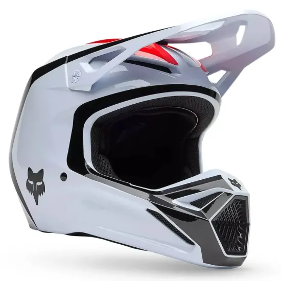 Casco Fox V1 Flow Blanco Rojo