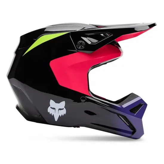 Casco Infantil Fox V1 Elevated Negro Morado