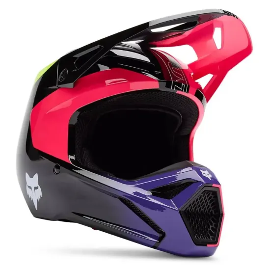 Casco Infantil Fox V1 Elevated Negro Morado