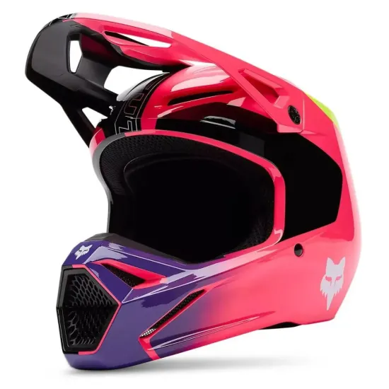 Casco Infantil Fox V1 Elevated Negro Morado