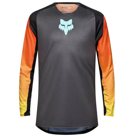 Nuevo - Camiseta Fox Flexair Grid Rejilla Naranja Negro