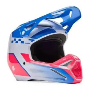 Casco Fox V1 Collect Azul Blanco Rosa