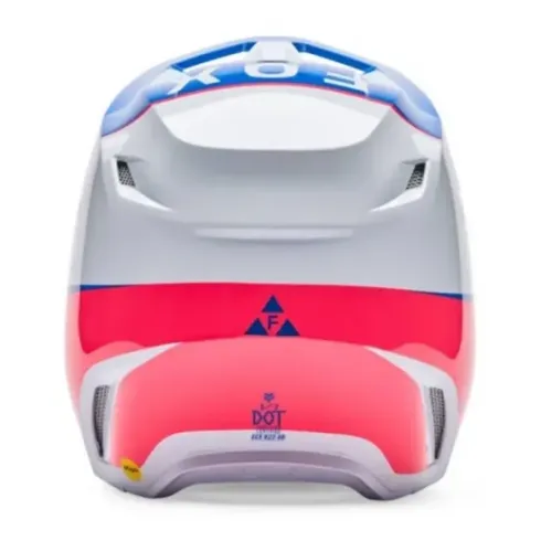 Casco Fox V1 Collect Azul Blanco Rosa