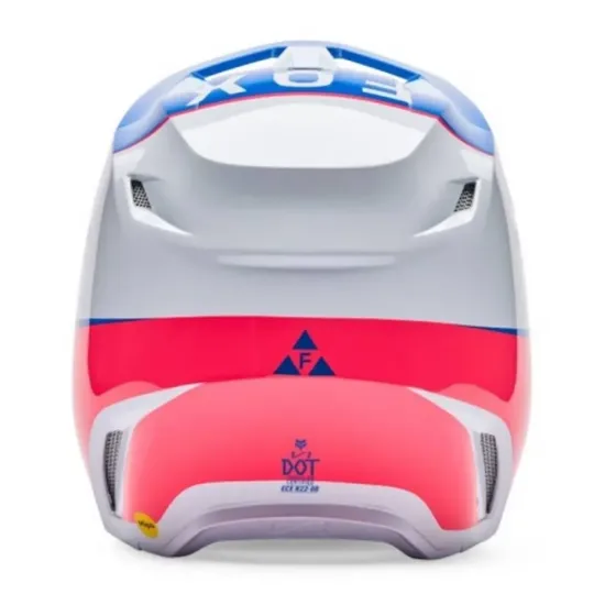 Casco Fox V1 Collect Azul Blanco Rosa
