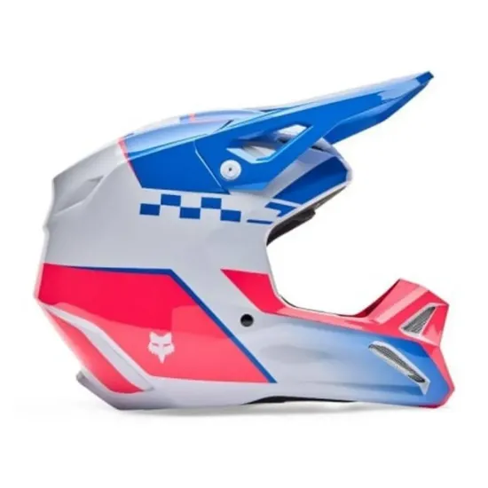 Casco Fox V1 Collect Azul Blanco Rosa