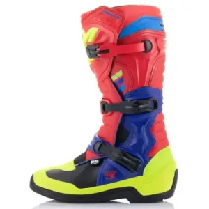 Botas Alpinestars Tech3 Rojo fluor/Azul/Amarillo fluor 2