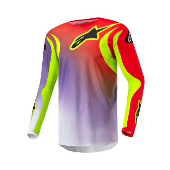 Jersey Alpinestars Fluid Lucent blanco neon, rojo amarillo fluor