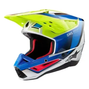 Casco Alpinestars S-M5 Sail Amarillo flour azul plata