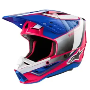 Casco Alpinestars S-M5 sail Blanco rosa azul