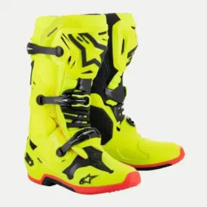 Nuevo - Botas Alpienstars Tech10 Amarillo Fluor / Negro / Rojo Fluor