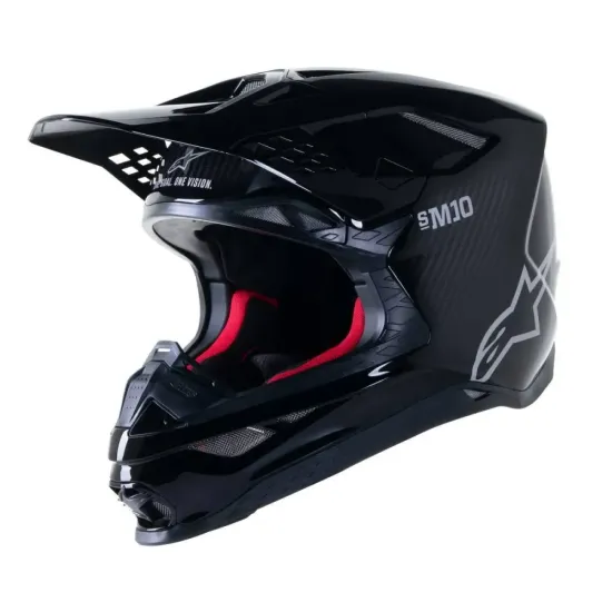 Casco Alpinestars SM10 solid Carbon Brillo