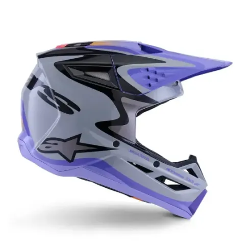 Casco Alpinestar S-M3 Junior Gris y Morado