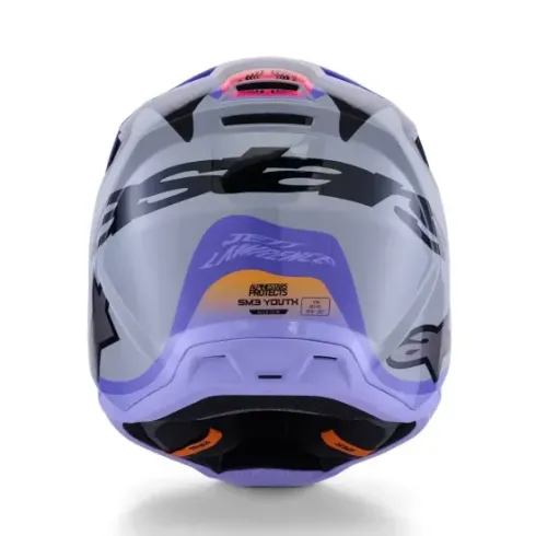 Casco Alpinestar S-M3 Junior Gris y Morado
