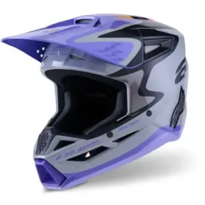 Casco Alpinestar S-M3 Junior Gris y Morado