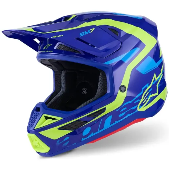 Casco Alpinestar M7 Deed Azul Amarillo