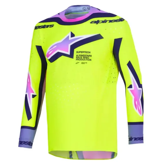 Jersey Alpinestar Supertech Vista Amarillo Fluor Morado