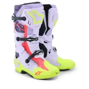 Botas Alpinestars tech 10 SUPERVENTED Morada, Amarilla, Negra