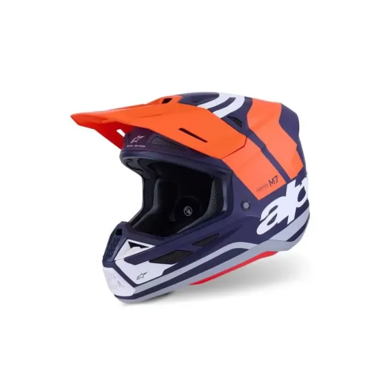 Casco Alpinestars Sm7 Core - Naranja/Azul/Mate