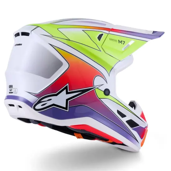 Casco Alpinestar S-M7 Fuse Ece 06 Amarillo Blanco