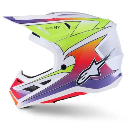 Casco Alpinestar S-M7 Fuse Ece 06 Amarillo Blanco