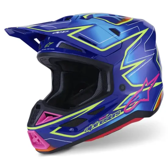 Casco Alpinestar S-M7 Helmet Ece06 Azul Amarillo