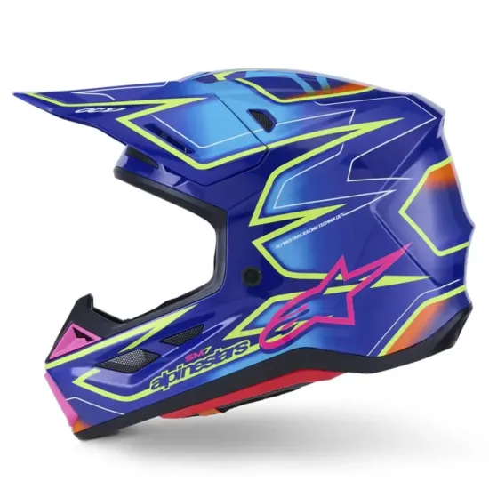 Casco Alpinestar S-M7 Helmet Ece06 Azul Amarillo