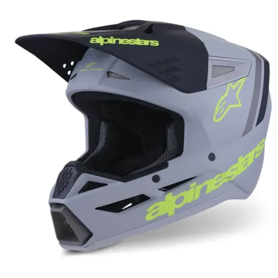 Casco Alpinestar S-M3 Radium Gris Amarillo Fluor