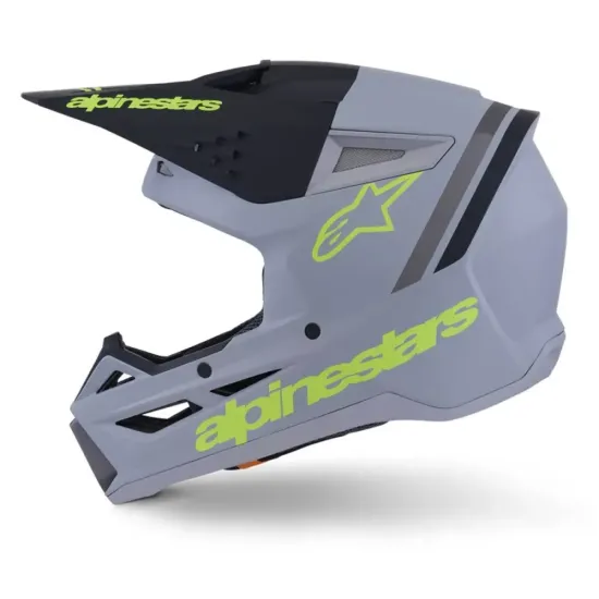 Casco Alpinestar S-M3 Radium Gris Amarillo Fluor