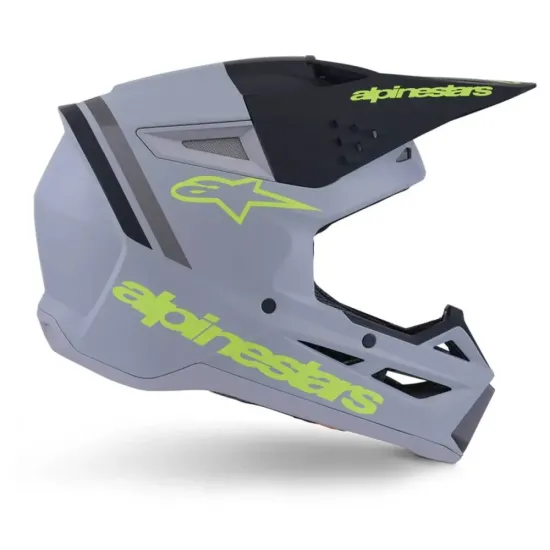 Casco Alpinestar S-M3 Radium Gris Amarillo Fluor