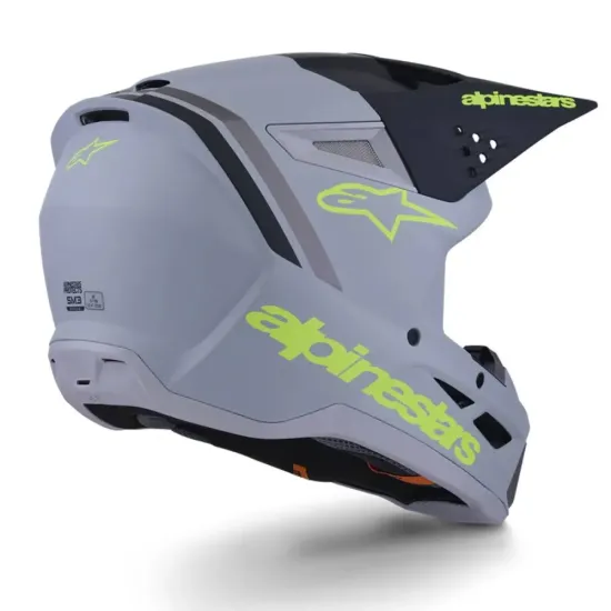 Casco Alpinestar S-M3 Radium Gris Amarillo Fluor