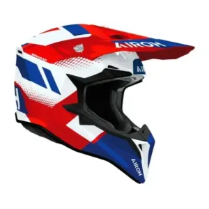 Casco Airoh Wraaap Vision Rojo y Azul 2