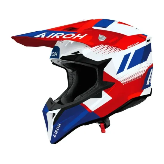 Casco Airoh Wraaap Vision Rojo y Azul