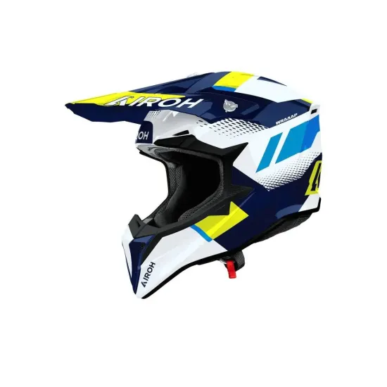 Airoh Wraaap Vision Amarillo/Azul – Casco Off-Road con Triple Calota TRH