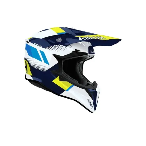 Airoh Wraaap Vision Amarillo/Azul – Casco Off-Road con Triple Calota TRH