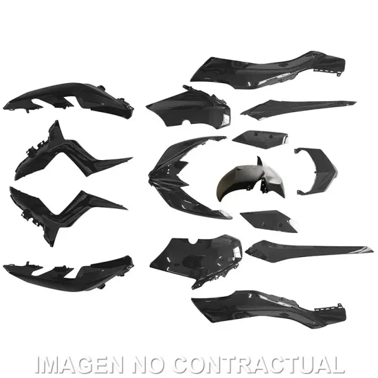 KIT PLASTICOS HERT YAMAHA X-MAX 125-300 15 PZAS NEGRO BRILLO