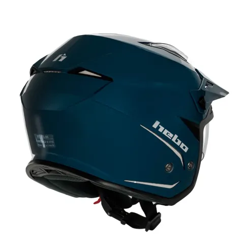 Hebo Zone 5 Duo Azul – Casco Trial ABS con Ventilación y Pantalla Solar
