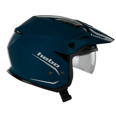 Hebo Zone 5 Duo Azul – Casco Trial ABS con Ventilación y Pantalla Solar