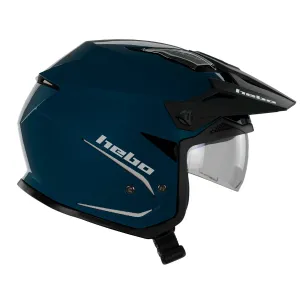 Hebo Zone 5 Duo Azul – Casco Trial ABS con Ventilación y Pantalla Solar