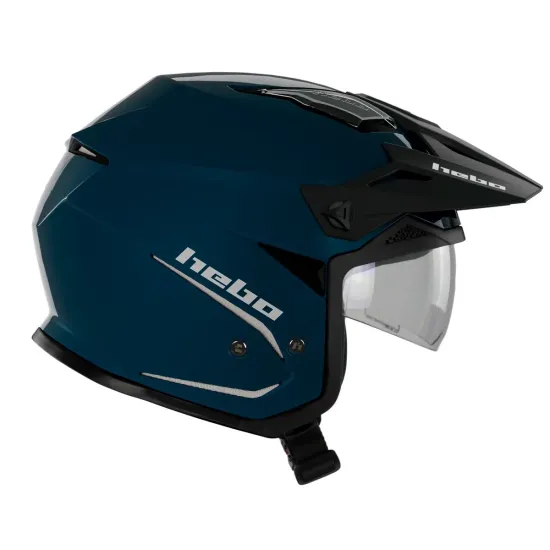 Hebo Zone 5 Duo Azul – Casco Trial ABS con Ventilación y Pantalla Solar