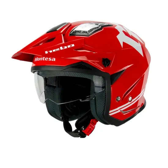 Hebo Zone 5 Montesa Classic – Casco Trial Retro con Pantalla Solar y ECE 22-06