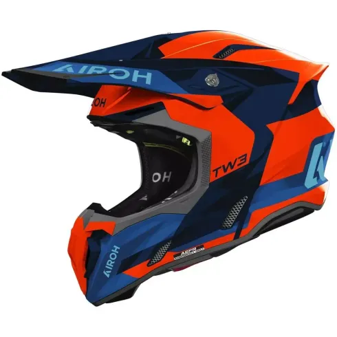 Airoh Twist 3 Fancy Naranja/Azul – Casco Off-Road con Doble Calota y ECE 22-06