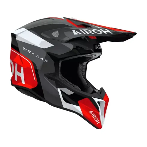 Airoh Wraap Conquer Rojo – Casco Off-Road Juvenil con Triple Calota y Ventilación Avanzada